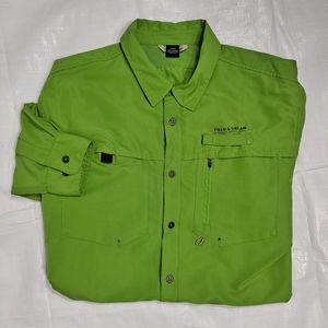 Field & Stream Green Performance Long Sleeve Button Down Shirt